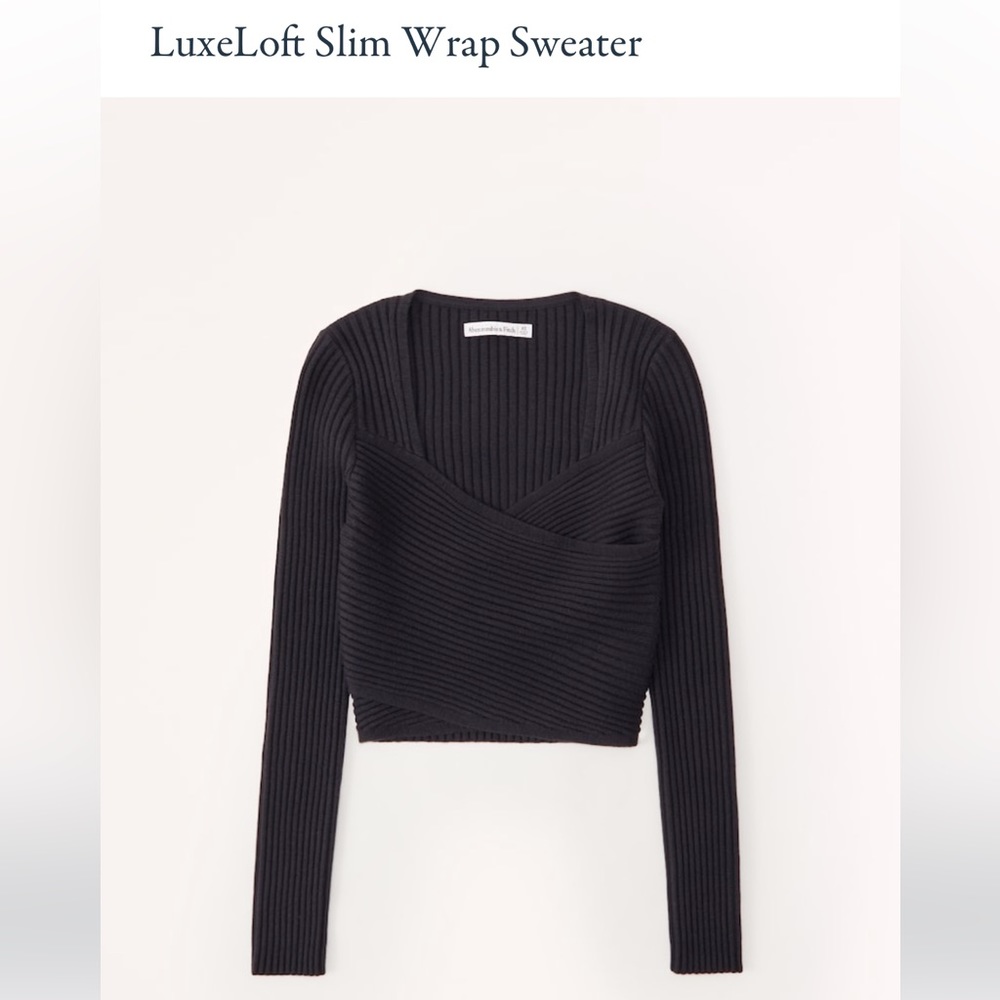 Abercrombie LuxeLoft Slim Wrap Sweater | Black | Size Large